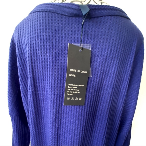 Iwollence Slouchy Waffle Knit Tie V-neck Size Medium - Picture 5 of 9